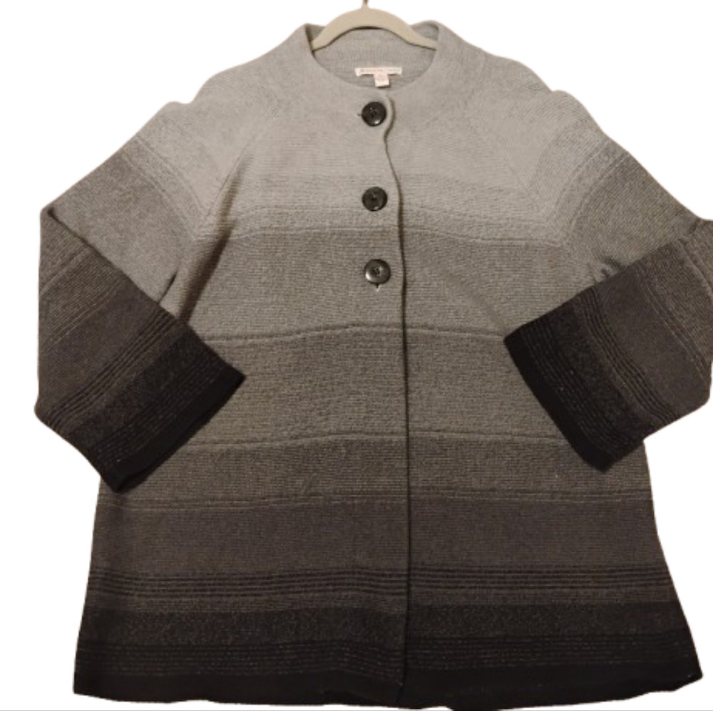 JM Collection Ombre Mock Neck Cardigan 2X